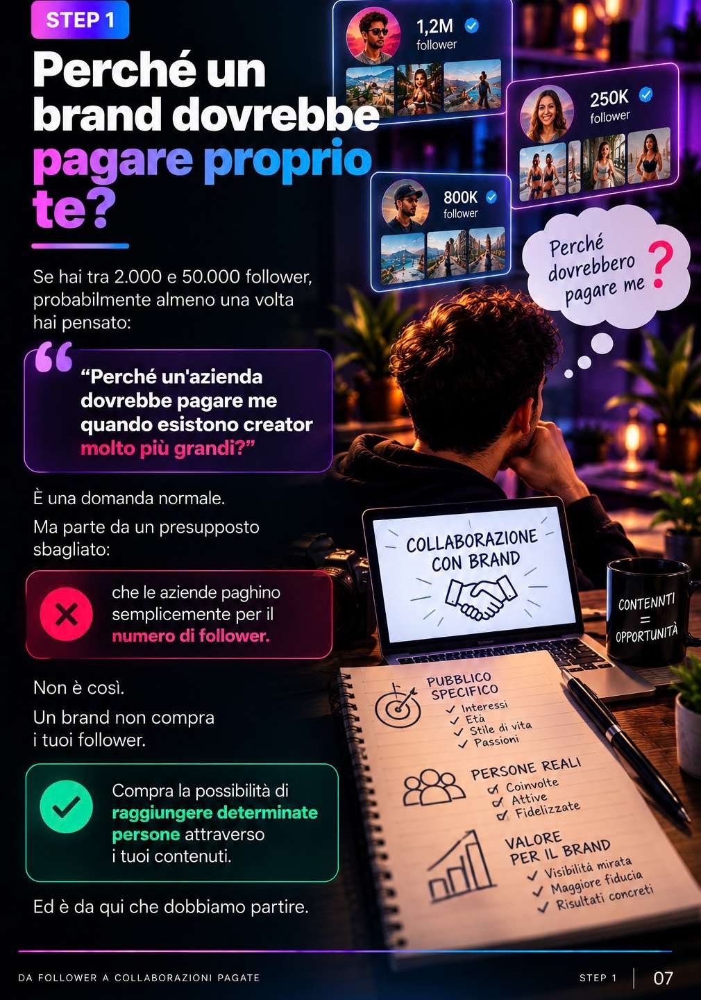 Perché un brand dovrebbe pagare proprio te: dal numero di follower al valore di un pubblico specifico, persone reali e contenuti